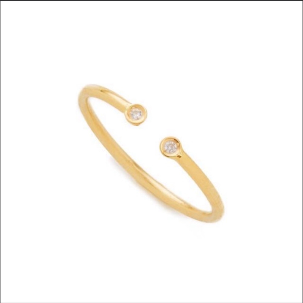 Ariel Gordon 14k Gold Dual Diamond Ring - Size 6